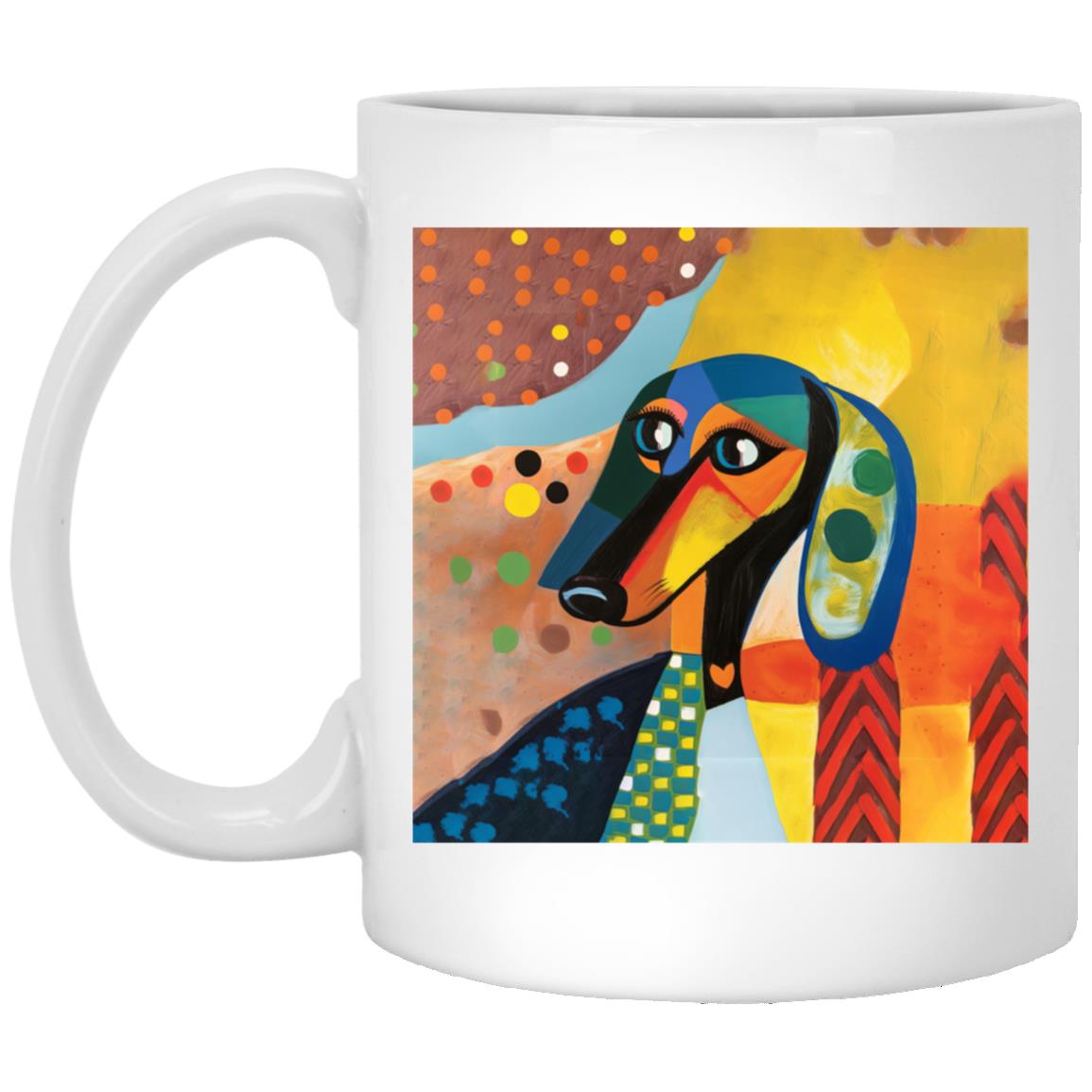 CustomCat Mugs 11oz White Mug Pawcasso Abstract Mugs