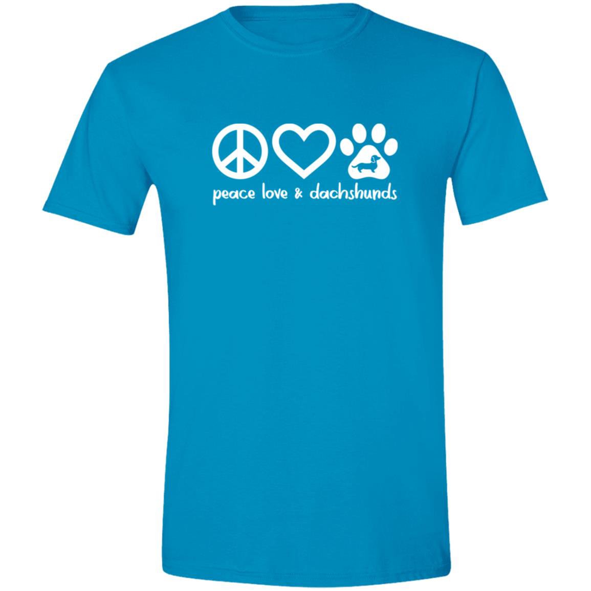 CustomCat T-Shirts Sapphire / S Peace, Love & Dachshunds T-Shirt