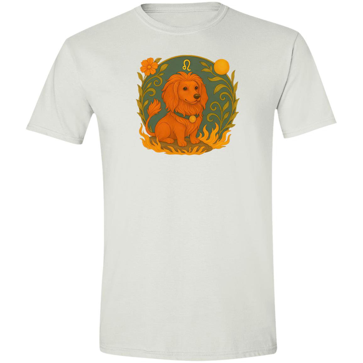 CustomCat T-Shirts White / S Leo Dachshund Zodiac T-Shirt