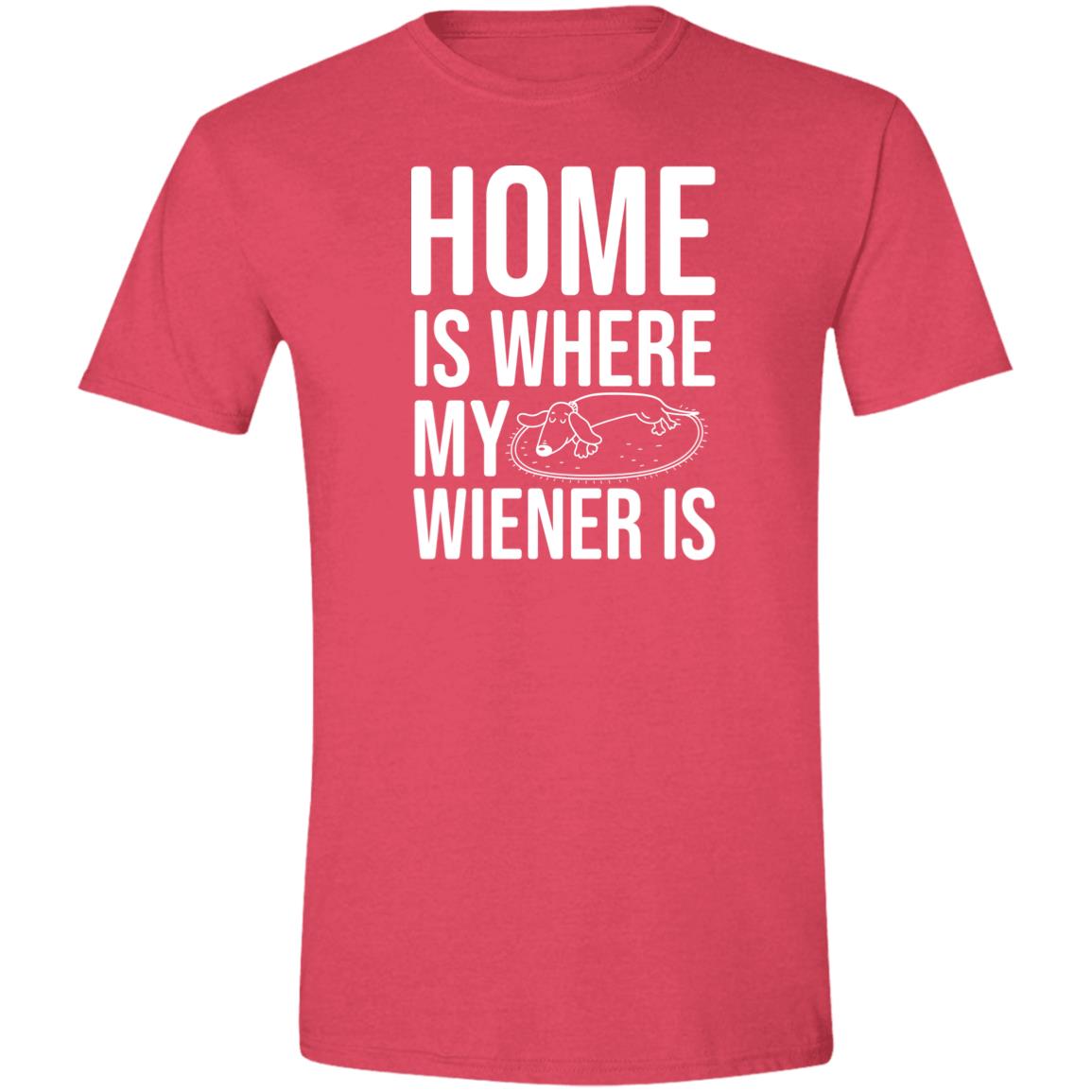 CustomCat T-Shirts Heather Red / S Home Is Where My Wiener Is T-Shirt