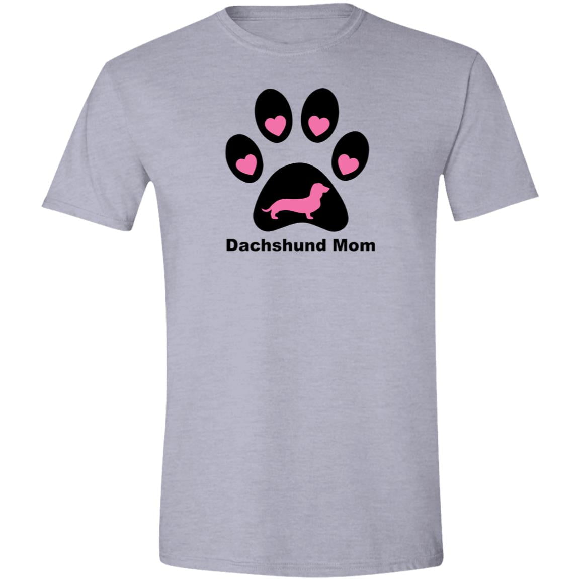 CustomCat T-Shirts Sport Grey / S Dachshund Mom Heart Paw T-Shirt