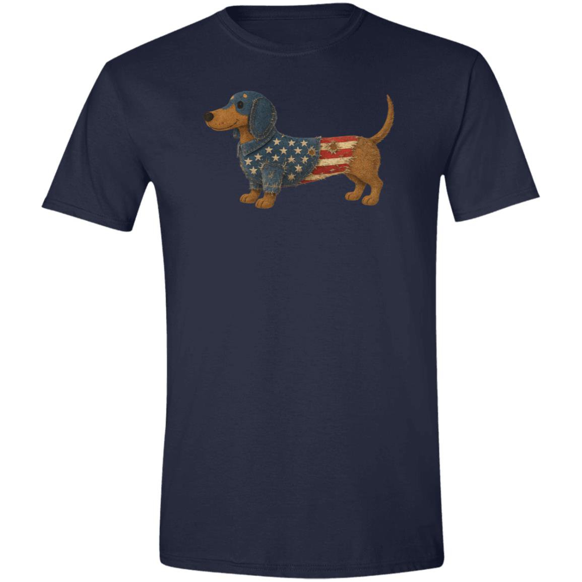 CustomCat T-Shirts Navy / X-Small Dachshund Stars & Stripes Vintage T-Shirt