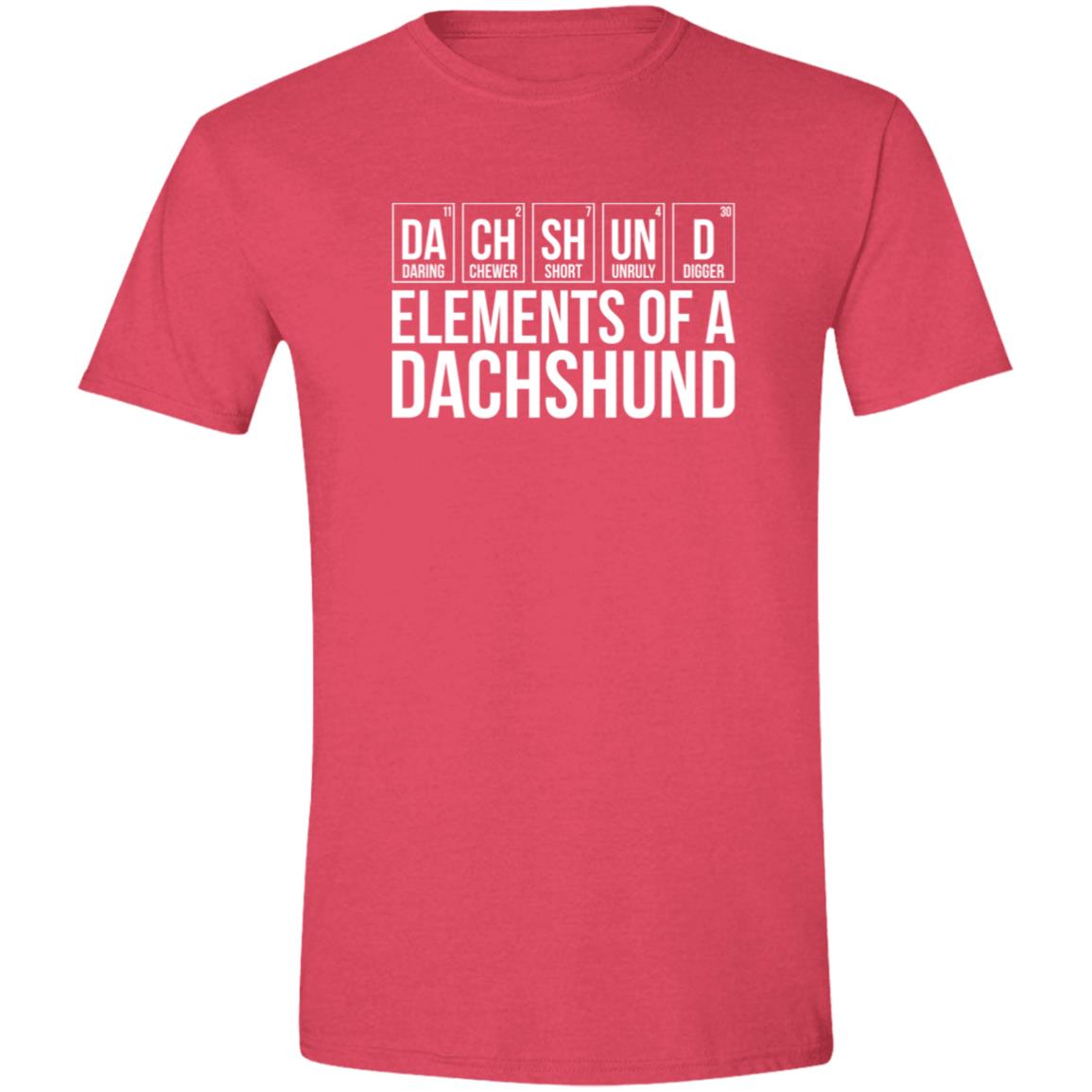 CustomCat T-Shirts Heather Red / S Elements of a Dachshund T-Shirt