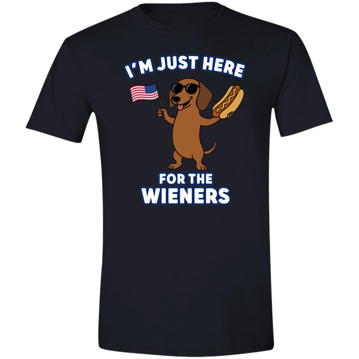 CustomCat T-Shirts Black / X-Small I’m Just Here for the Wieners T-Shirt