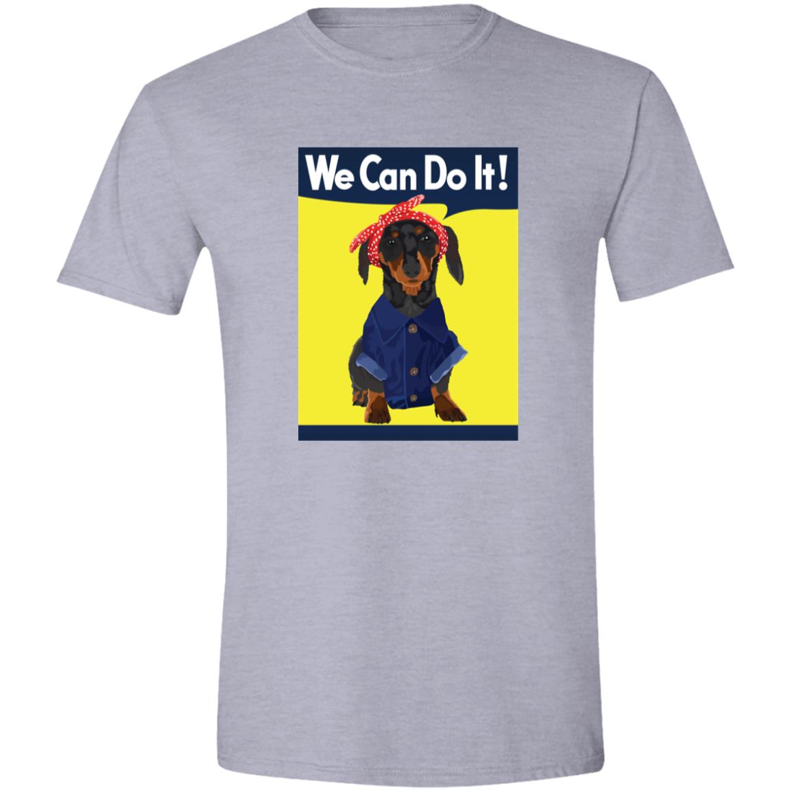 CustomCat T-Shirts Sport Grey / S Dachshund Rosie the Riveter Black Tan We Can Do It T-Shirts