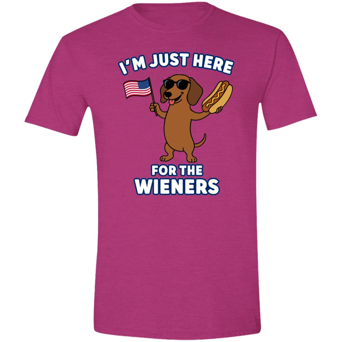 CustomCat T-Shirts Antique Heliconia / X-Small I’m Just Here for the Wieners T-Shirt