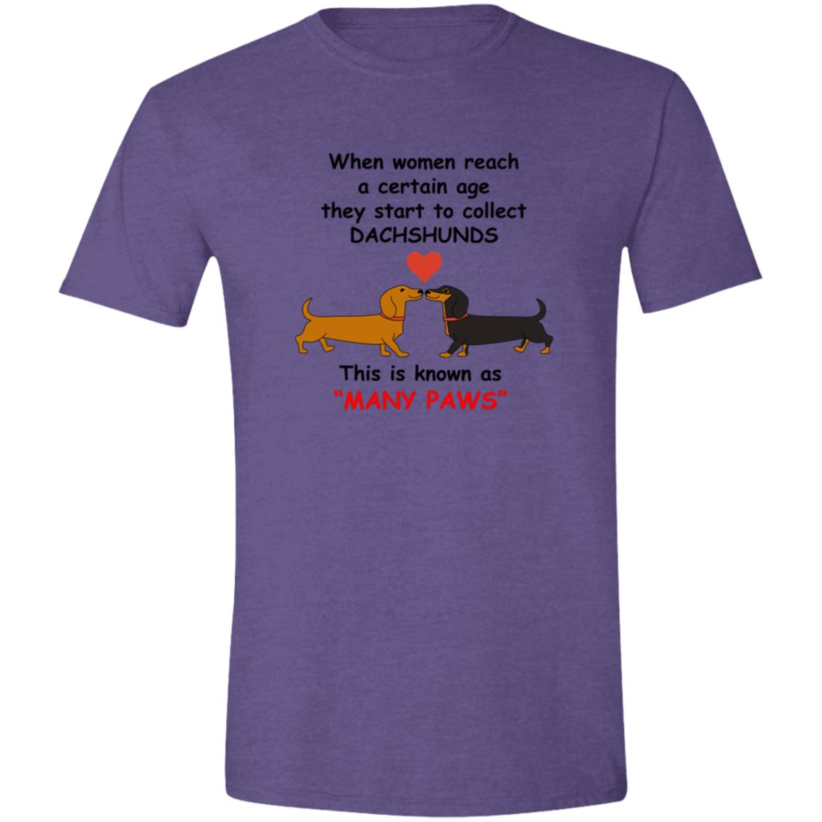CustomCat T-Shirts Heather Purple / X-Small Many Paws T-Shirt