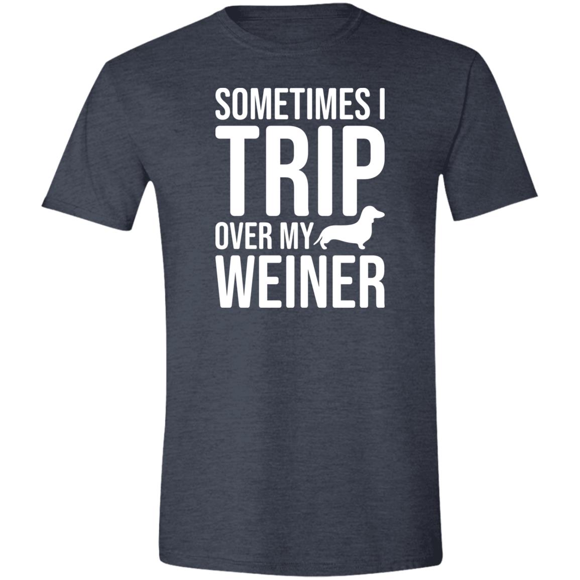 CustomCat Apparel Heather Navy / S Sometimes I Trip Over My Weiner T-Shirt