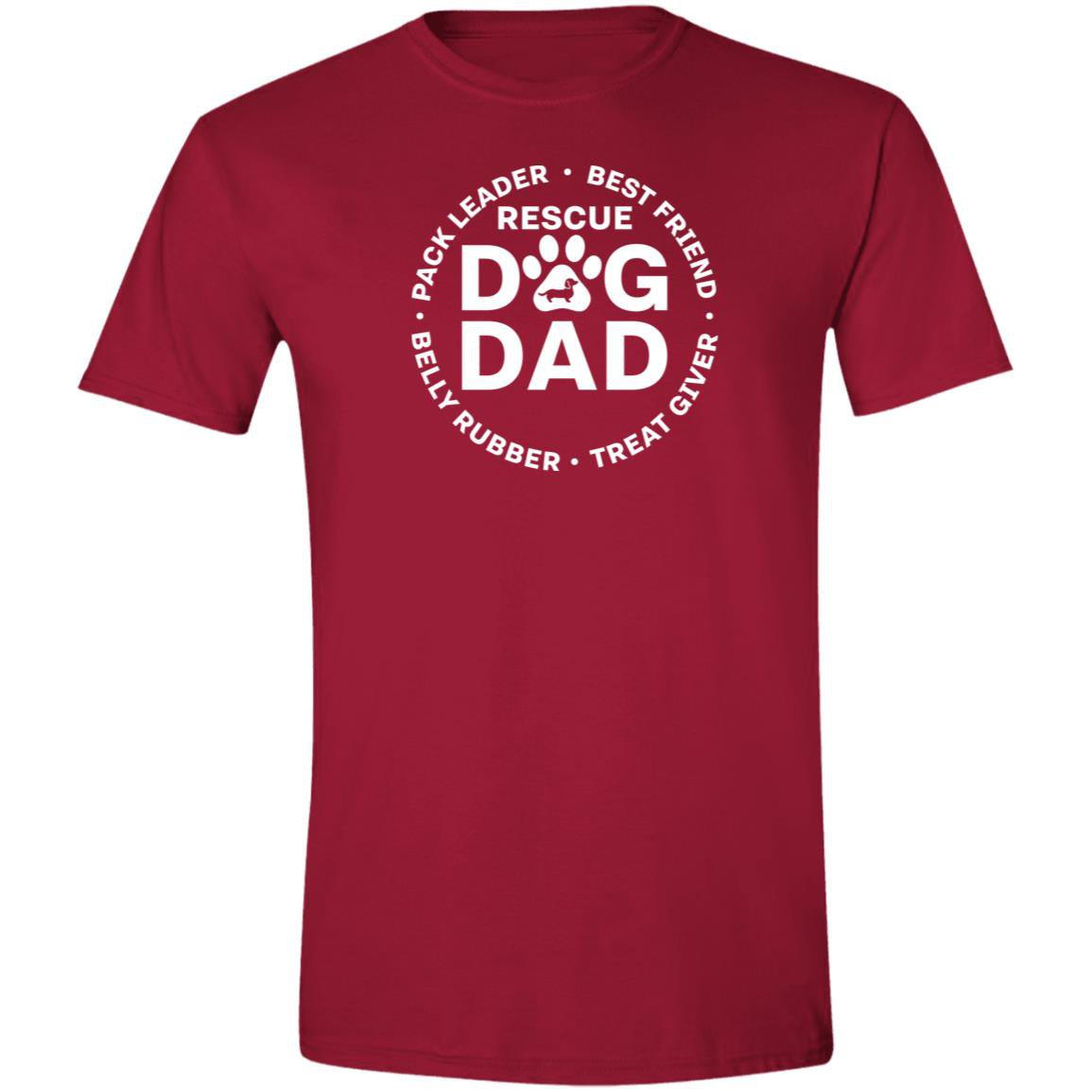 CustomCat Apparel Cardinal Red / S Rescue Dog Dad T-Shirt