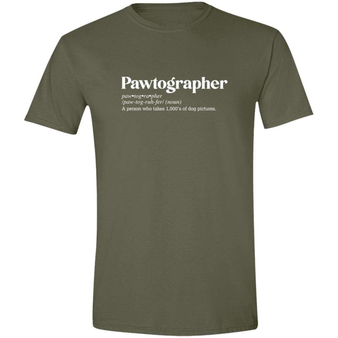 CustomCat T-Shirts Military Green / S Pawtographer Definition – Funny Dog Dictionary T-Shirt Collection