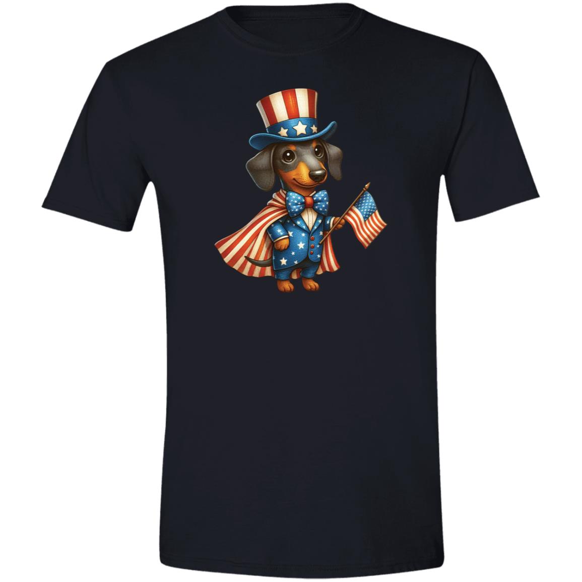 CustomCat T-Shirts Black / X-Small Dachshund Black/Tan Stars & Stripes T-Shirts