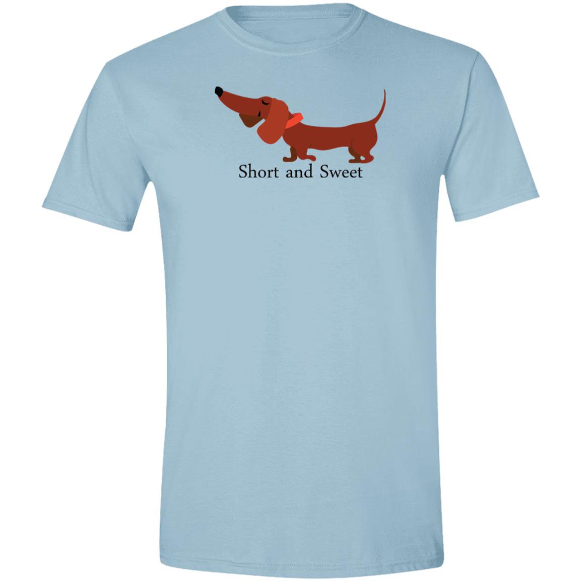 CustomCat T-Shirts Light Blue / S Dachshund Short and Sweet T-Shirt