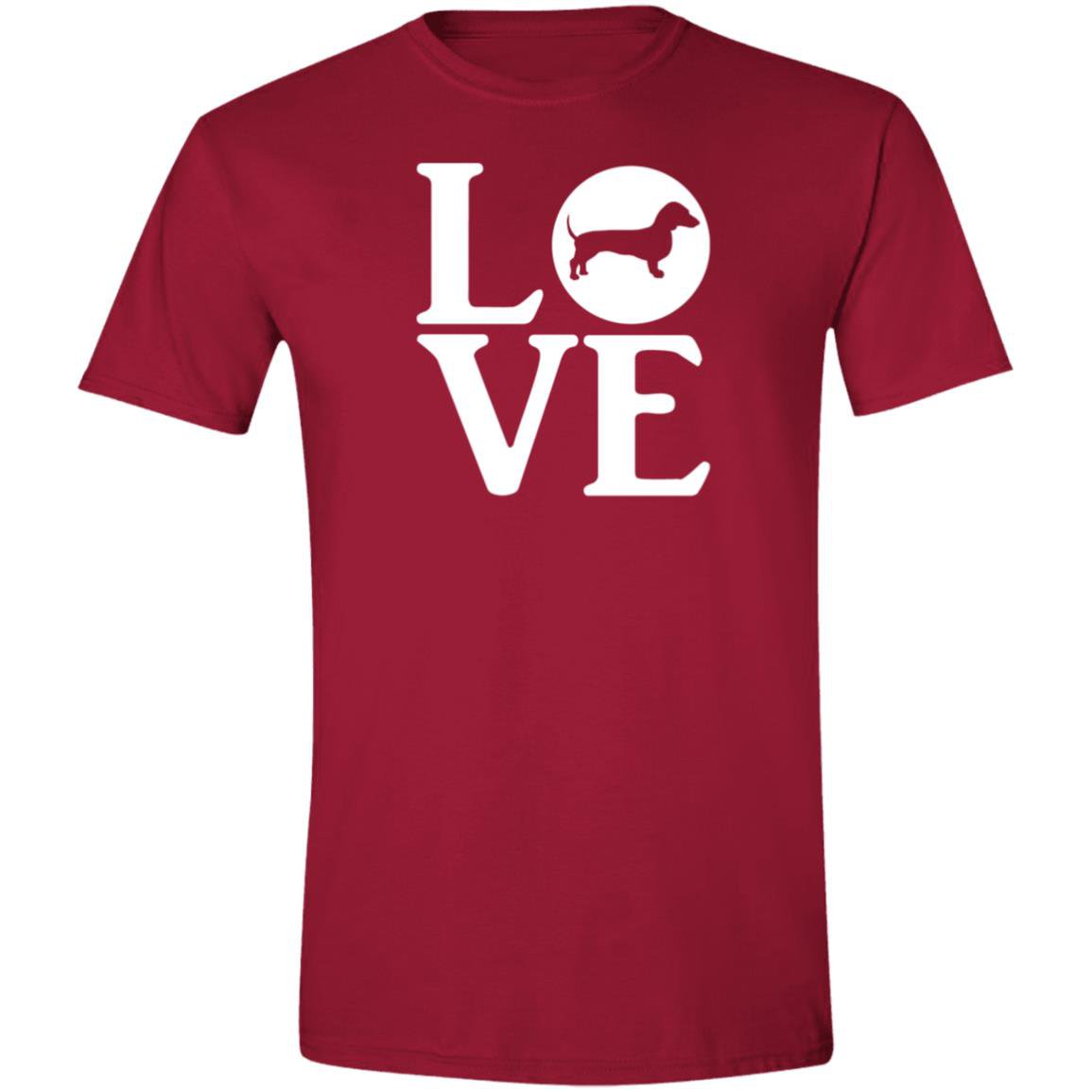 CustomCat Apparel Cardinal Red / S LOVE Dachshund T-Shirts