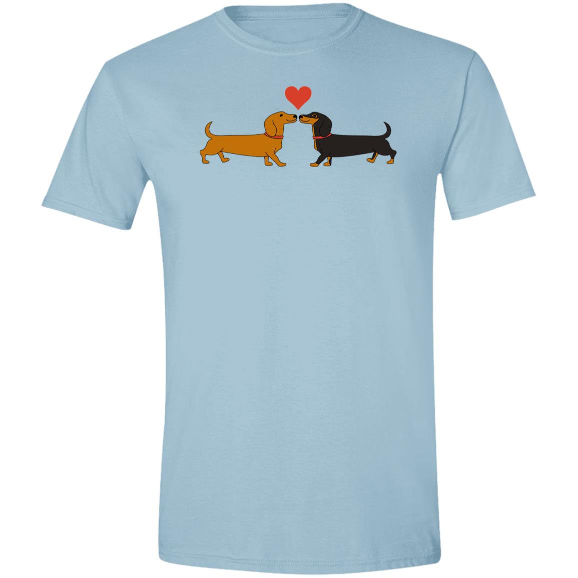 CustomCat T-Shirts Light Blue / S Dachshund Long on Love T-Shirt