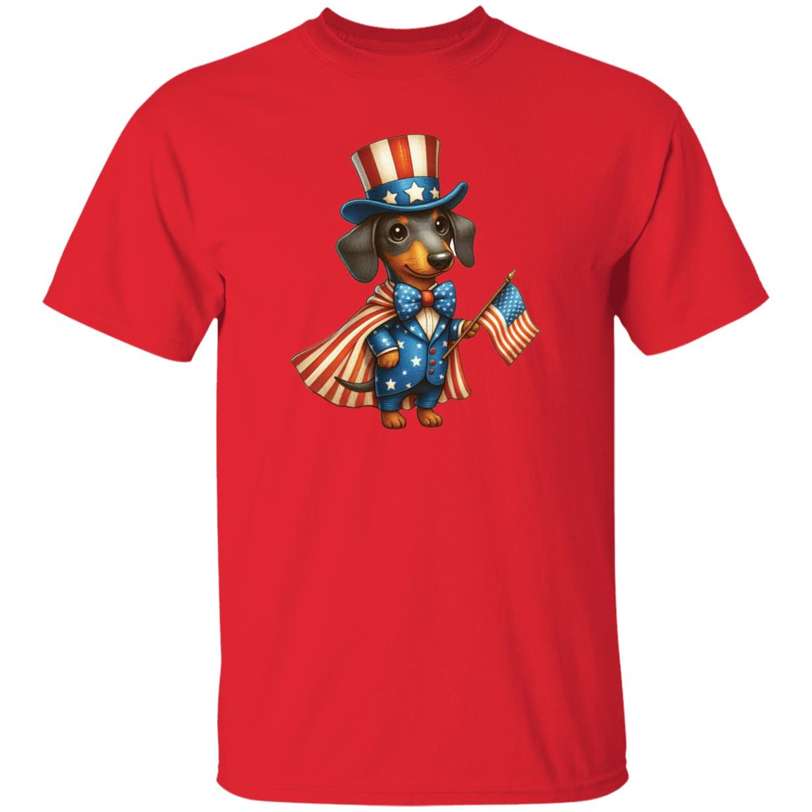 Dachshund Black/Tan Stars & Stripes T-Shirts