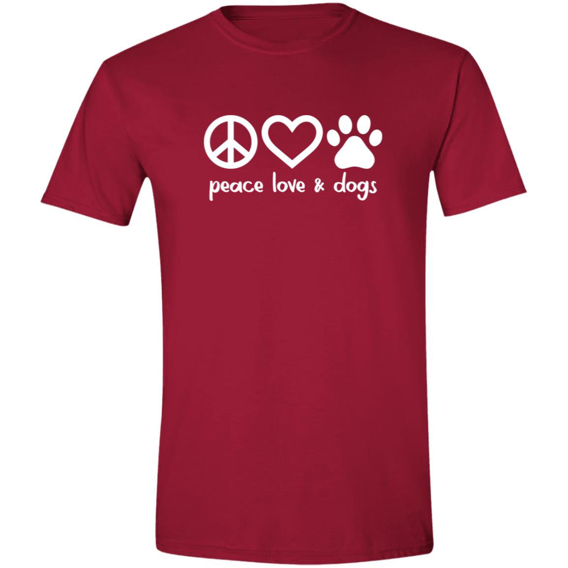 CustomCat T-Shirts Cardinal Red / S Peace, Love & Dogs T-Shirt