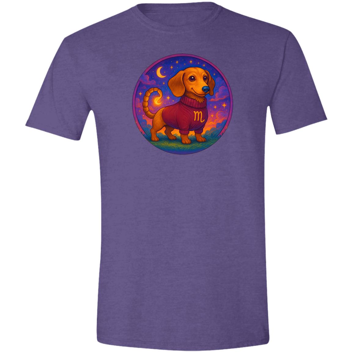 CustomCat T-Shirts Heather Purple / S Scorpio Dachshund Zodiac T-Shirt