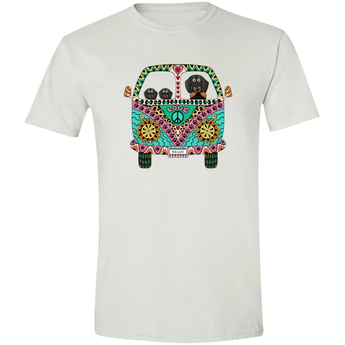 CustomCat T-Shirts White / S Dachshunds Love Bus Black Tan T-Shirts
