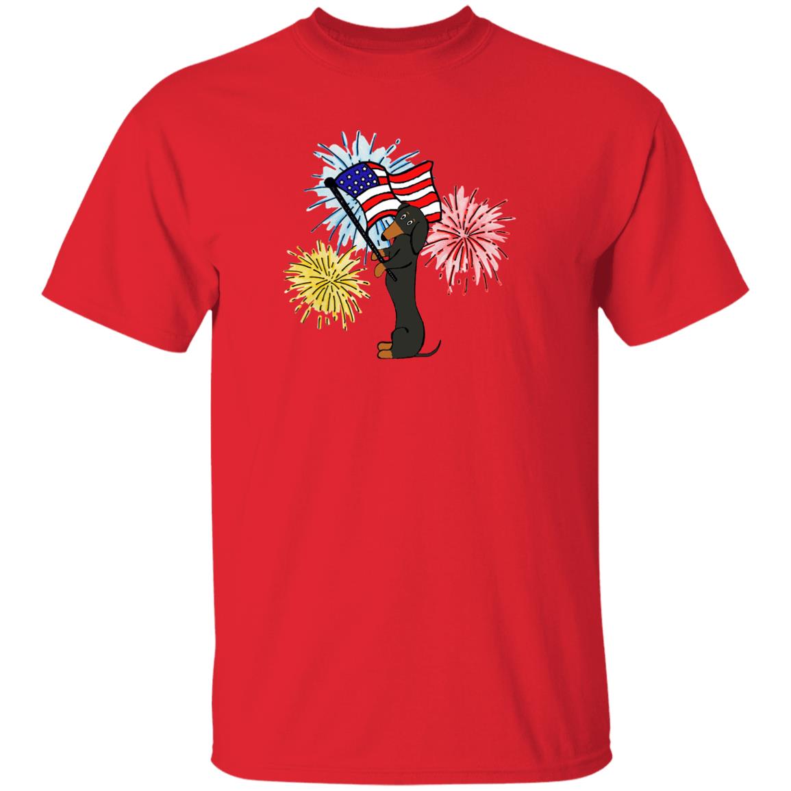 Dachshund Black + Tan Patriotic Celebration Shirts