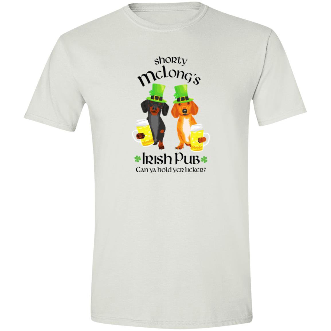 CustomCat Apparel White / S Dachshund Shorty McLong's Irish Pub T-Shirt