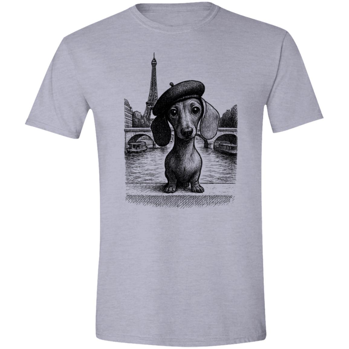 CustomCat T-Shirts Sport Grey / S Dachshund in Paris T-Shirt