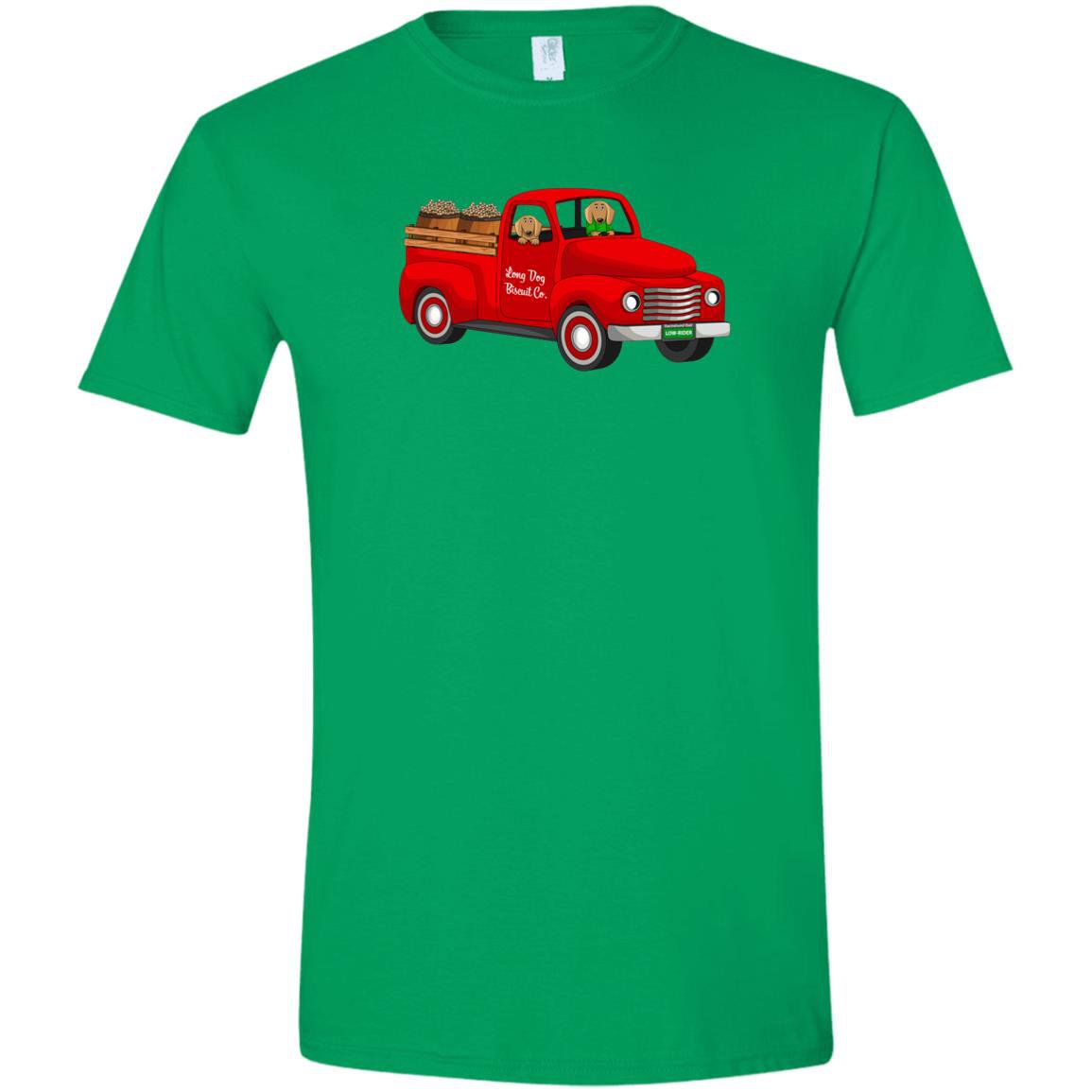 CustomCat T-Shirts Irish Green / S Long Dog Biscuit Co. Classic Truck T-Shirt – Brown Dachshunds