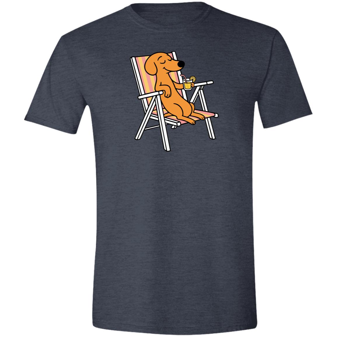 CustomCat T-Shirts Heather Navy / S Dachshund Paws & Relax T-Shirt