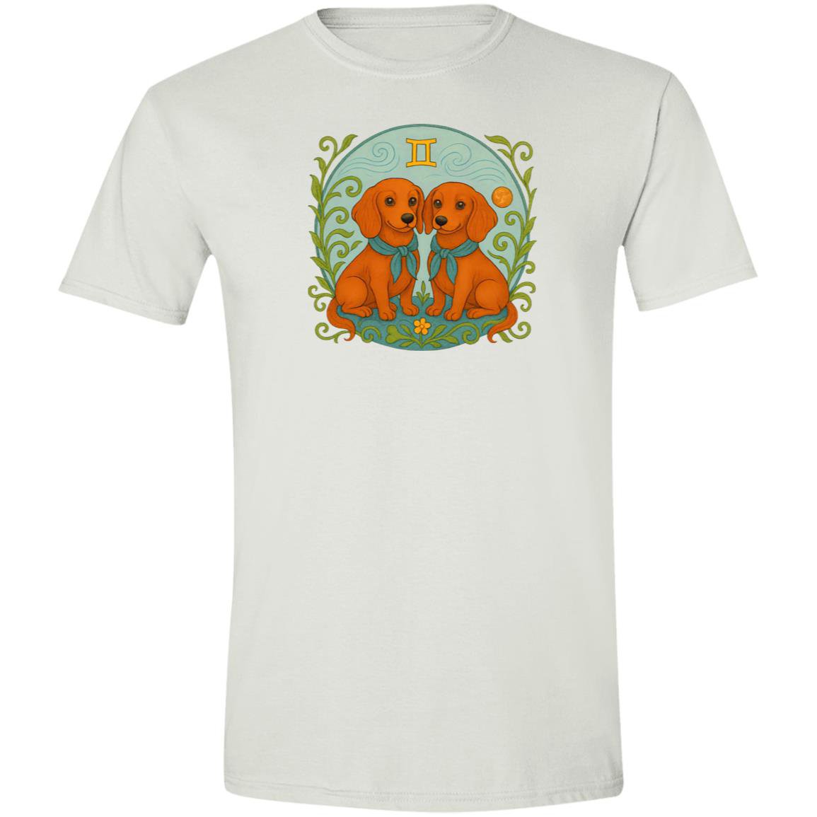 CustomCat T-Shirts White / S Gemini Dachshund Zodiac T-Shirt