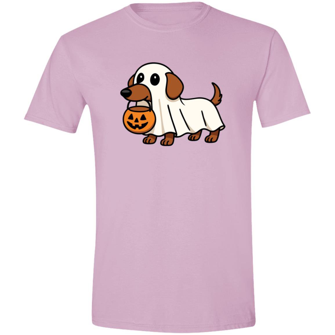 CustomCat Apparel No Trick or Treat / Light Pink / S Trick or Treat Dachshund Ghost Halloween T-Shirt