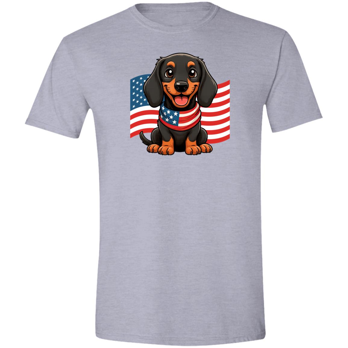CustomCat T-Shirts Sport Grey / S Dachshund Stars, Stripes & Smiles T-Shirt