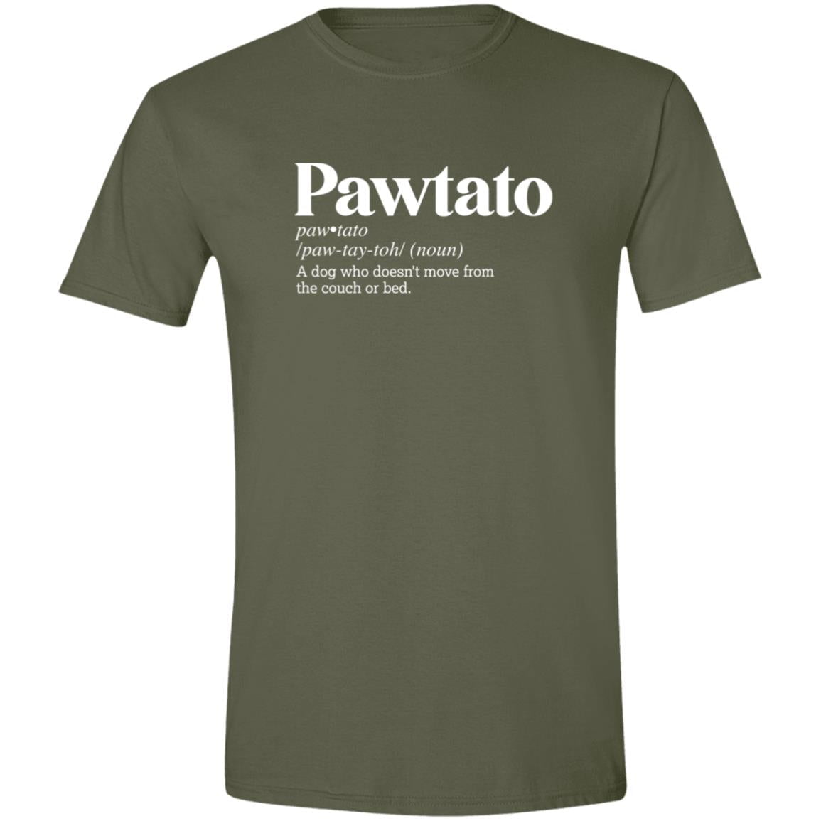CustomCat T-Shirts Military Green / S Pawtato Definition – Funny Dog Dictionary T-Shirt Collection