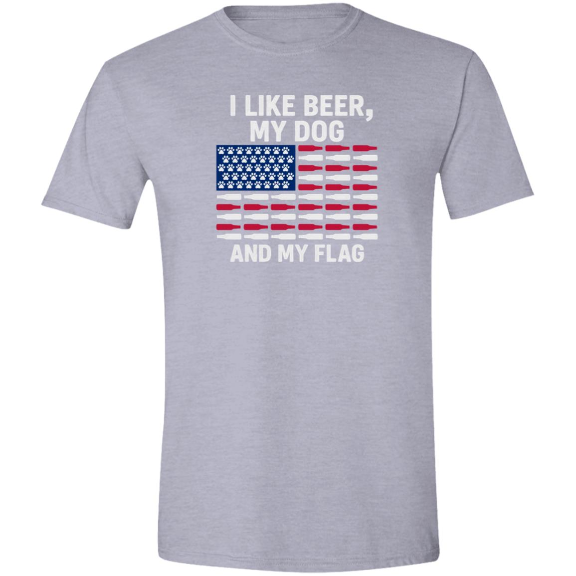 CustomCat T-Shirts Sport Grey / X-Small I Like Beer, My Dog, and My Flag (paws) T-Shirt