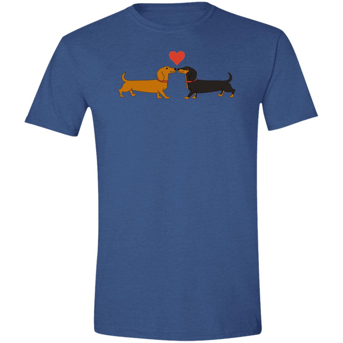 CustomCat T-Shirts Heather Royal / S Dachshund Long on Love T-Shirt