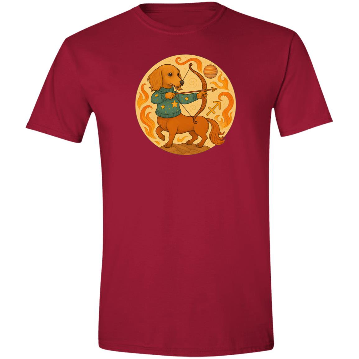 CustomCat T-Shirts Cardinal Red / S Sagittarius Dachshund Zodiac T-Shirt