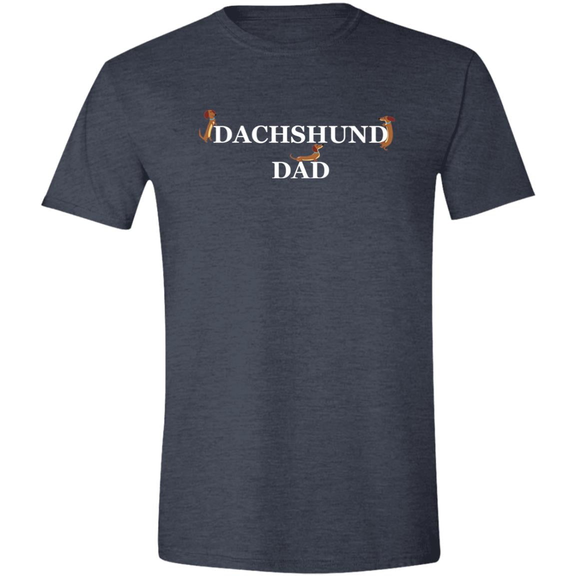 CustomCat Apparel Heather Navy / S Dachshund Dad Playful Loyal Pup T-Shirt