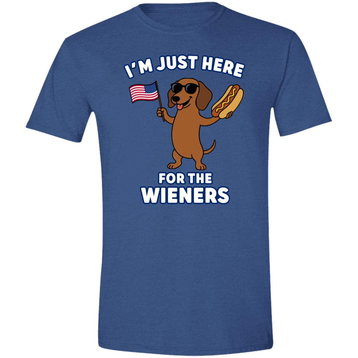CustomCat T-Shirts Heather Royal / X-Small I’m Just Here for the Wieners T-Shirt