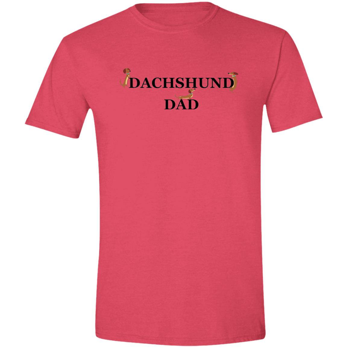 CustomCat Apparel Heather Red / S Dachshund Dad Playful Loyal Pup T-Shirt