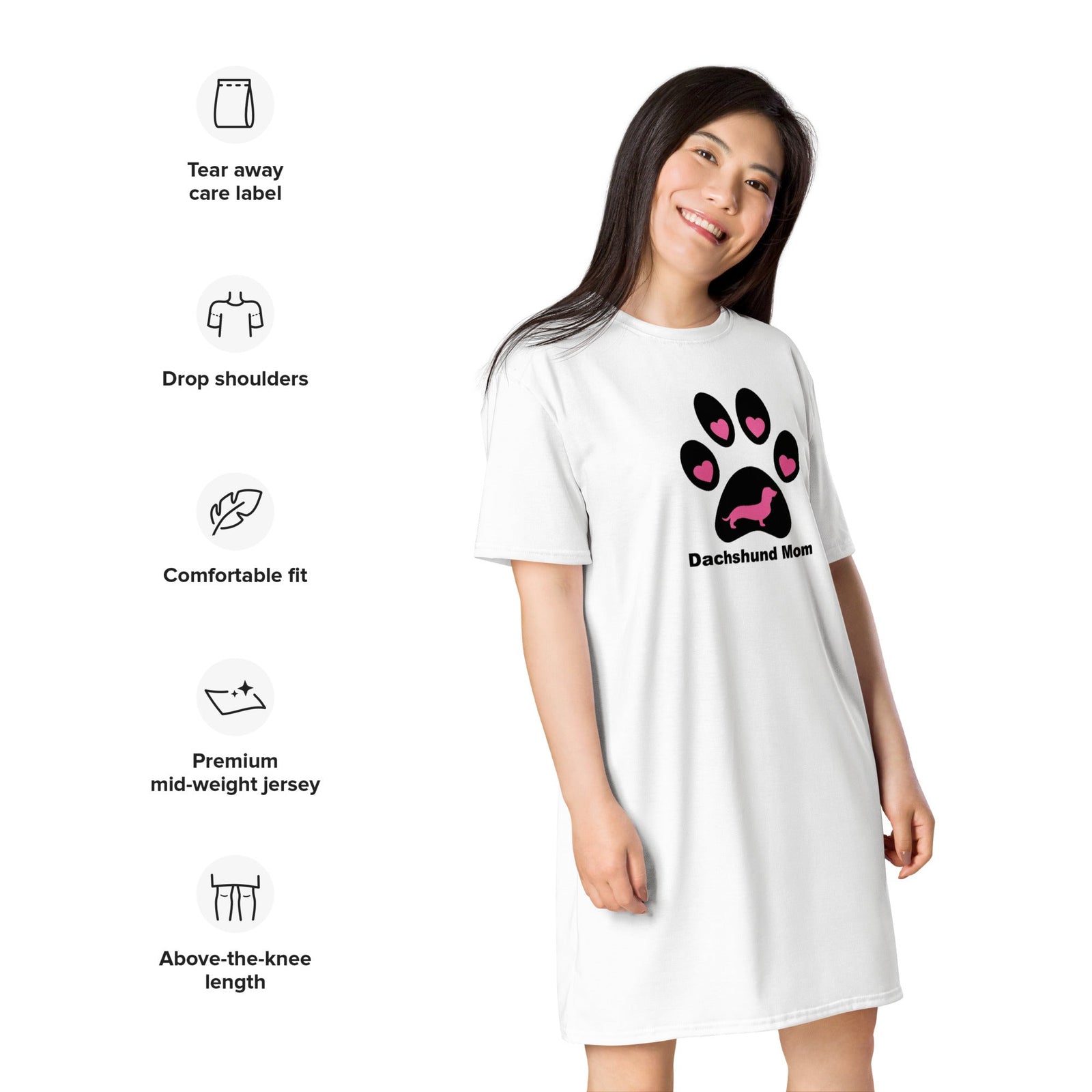 LoveTheBreed.com Night Shirts 2XS Dachshund Mom Heart Paw Nightshirt | Cover-up