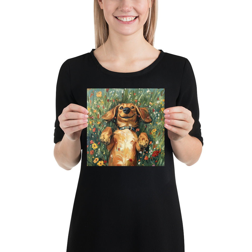 Printful canvas 8″×8″ Dachshund in Bloom Canvas Prints - FREE SHIPPING ITEM