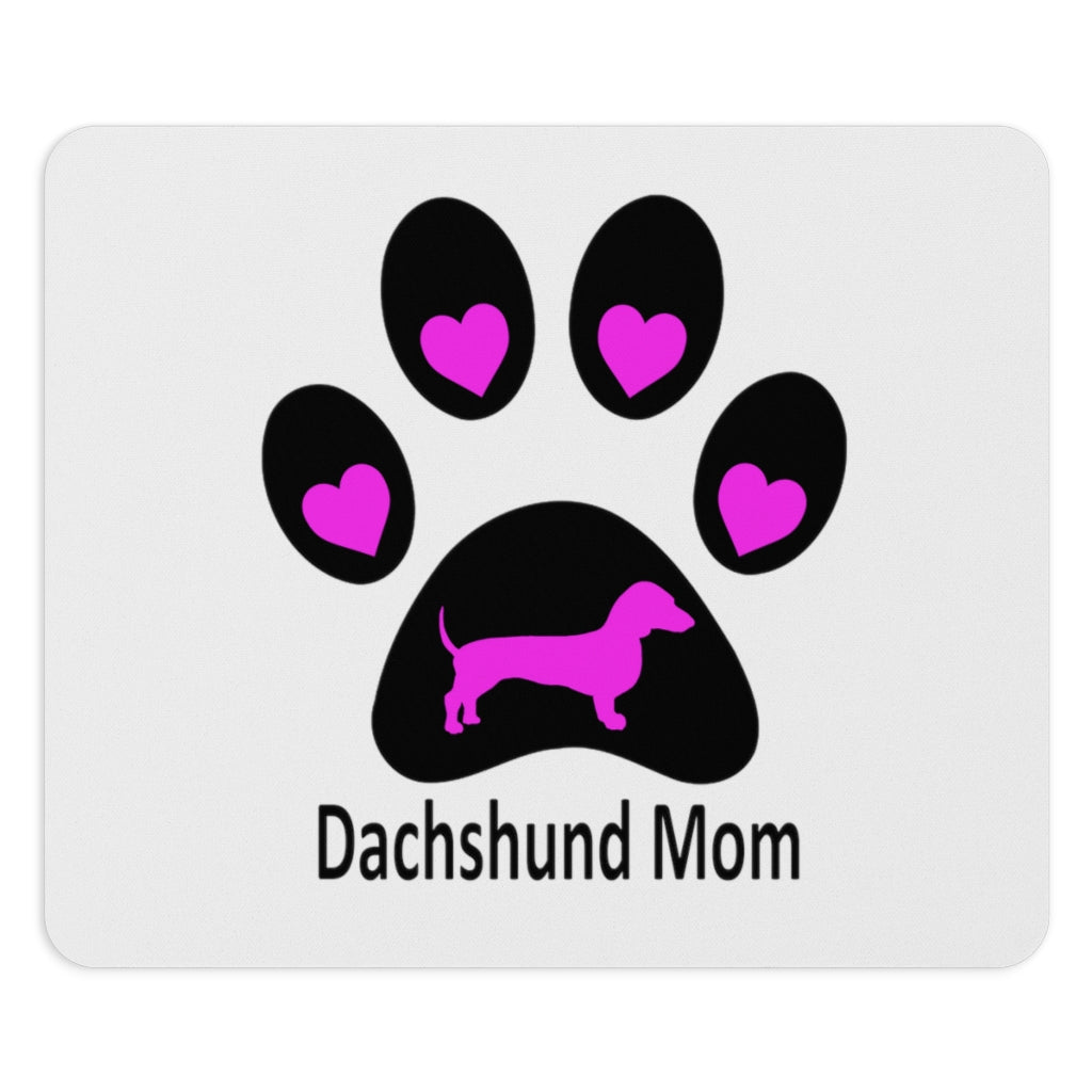 Dachshund Mom Paw Print Premium Mouse Pad Round and Rectangle