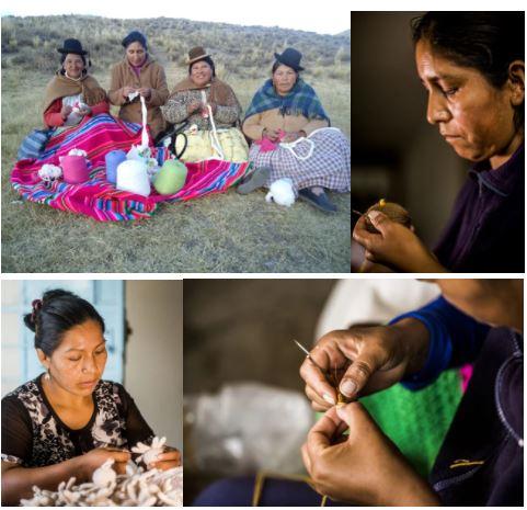 Melange Ornaments Dachshunds in striped sweaters handmade knit ornaments