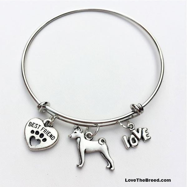 Basenji Best Friend Love Charm Bracelet