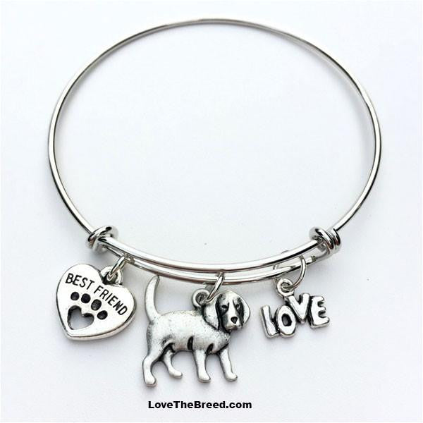 Beagle Best Friend Love Charm Bracelet