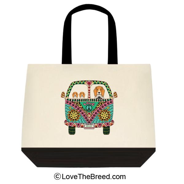 Beagle Love Bus Extra Large Tote