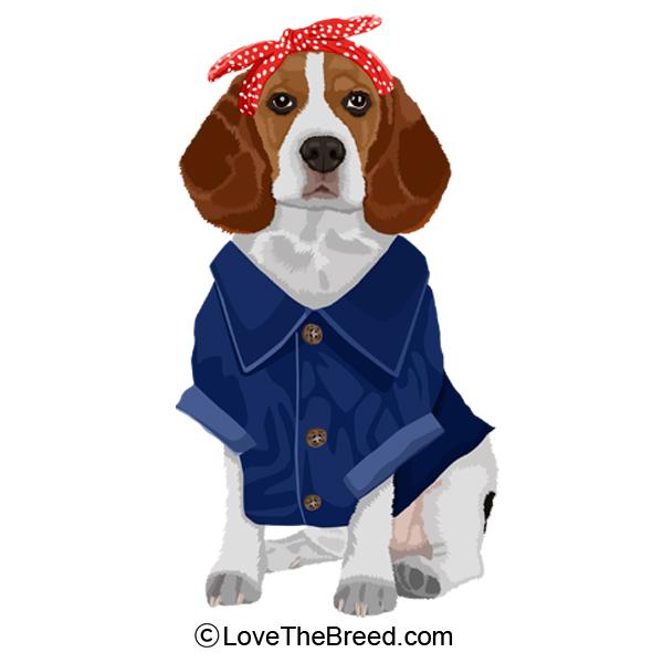 Beagle Rosie the Riveter DOG Extra Large Tote