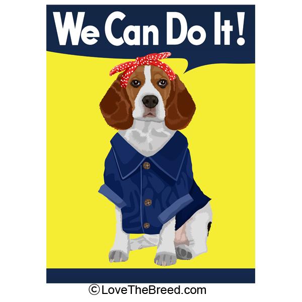 Beagle Rosie the Riveter We Can Do It Extra Large Tote