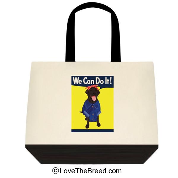 Black Labrador Rosie the Riveter We Can Do It Extra Large Tote