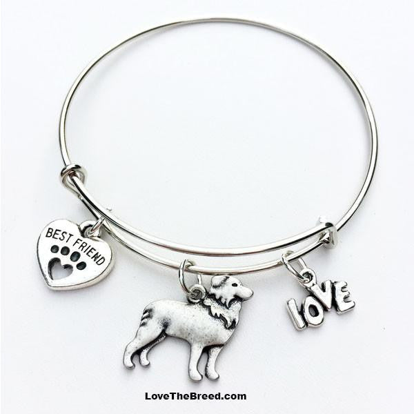 Border Collie Best Friend Love Charm Bracelet