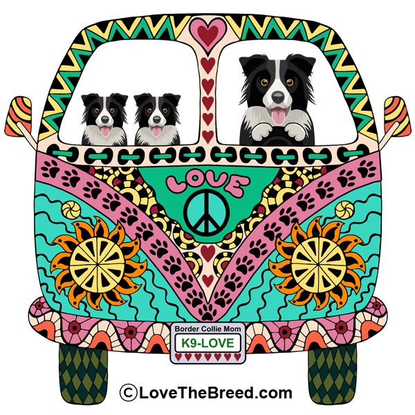 Border Collie Love Bus Extra Large Tote