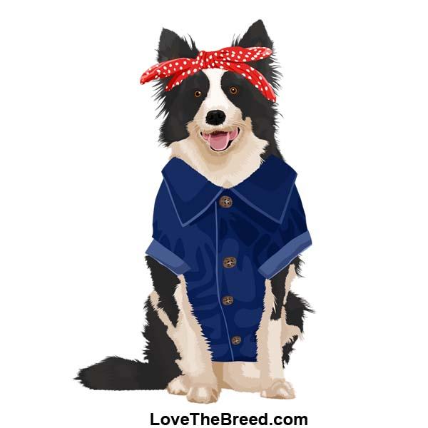 Border Collie Rosie the Riveter DOG Extra Large Tote